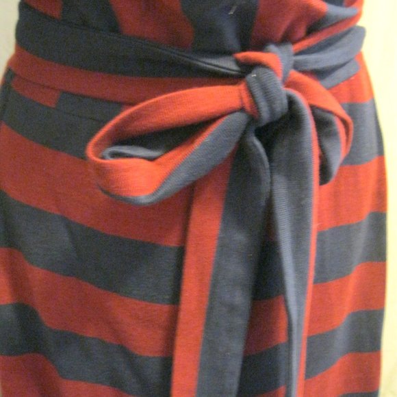 eshakti COTTON KNIT STRIPED WRAP DRESS Size XL-16 - Picture 4 of 6